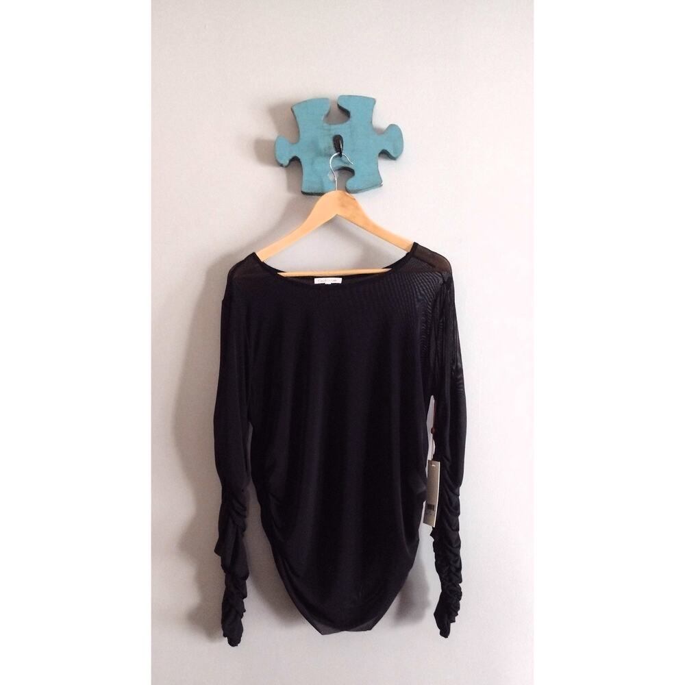 Casa Zeta Jones Semi Sheer Blouse XL Black Ruffled NWT Gothcore Indie Sleaze
